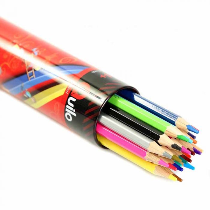 مداد رنگی 24 رنگ استوانه‌ای کویلو کد 634010