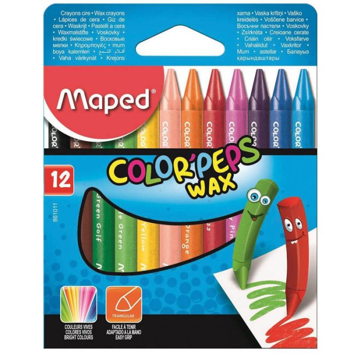 مداد شمعي 12 رنگ مپد مدل وکس