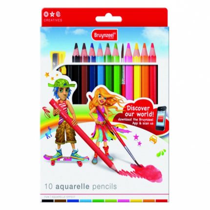 مداد رنگی برونزيل جانبو بلند 10 رنگ + تراش