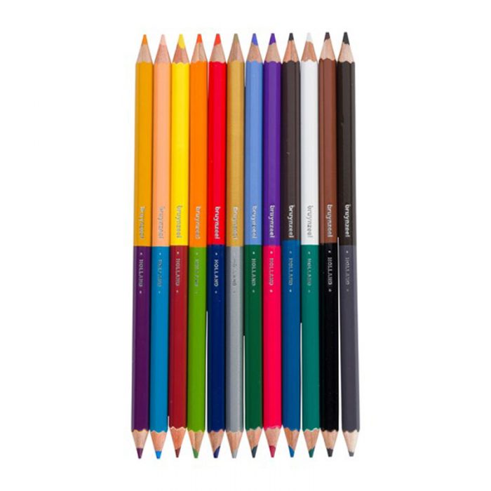 مداد رنگي برونزيل 12 رنگ دو سر