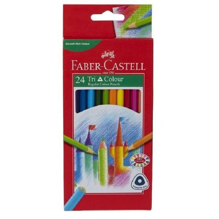 مداد رنگی فابر کاستل 24 رنگ جعبه مقوایی مثلثی